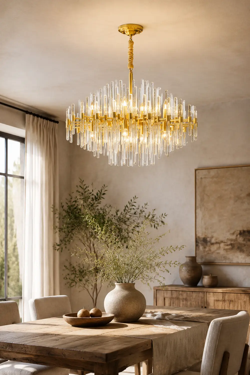 Vintage Antique Brass Chandelier - Lumpaz