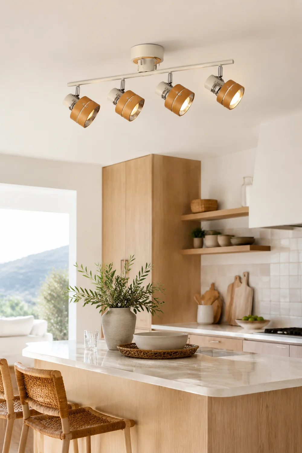 Wooden Adjustable Spot Ceiling Lamp - Lumpaz