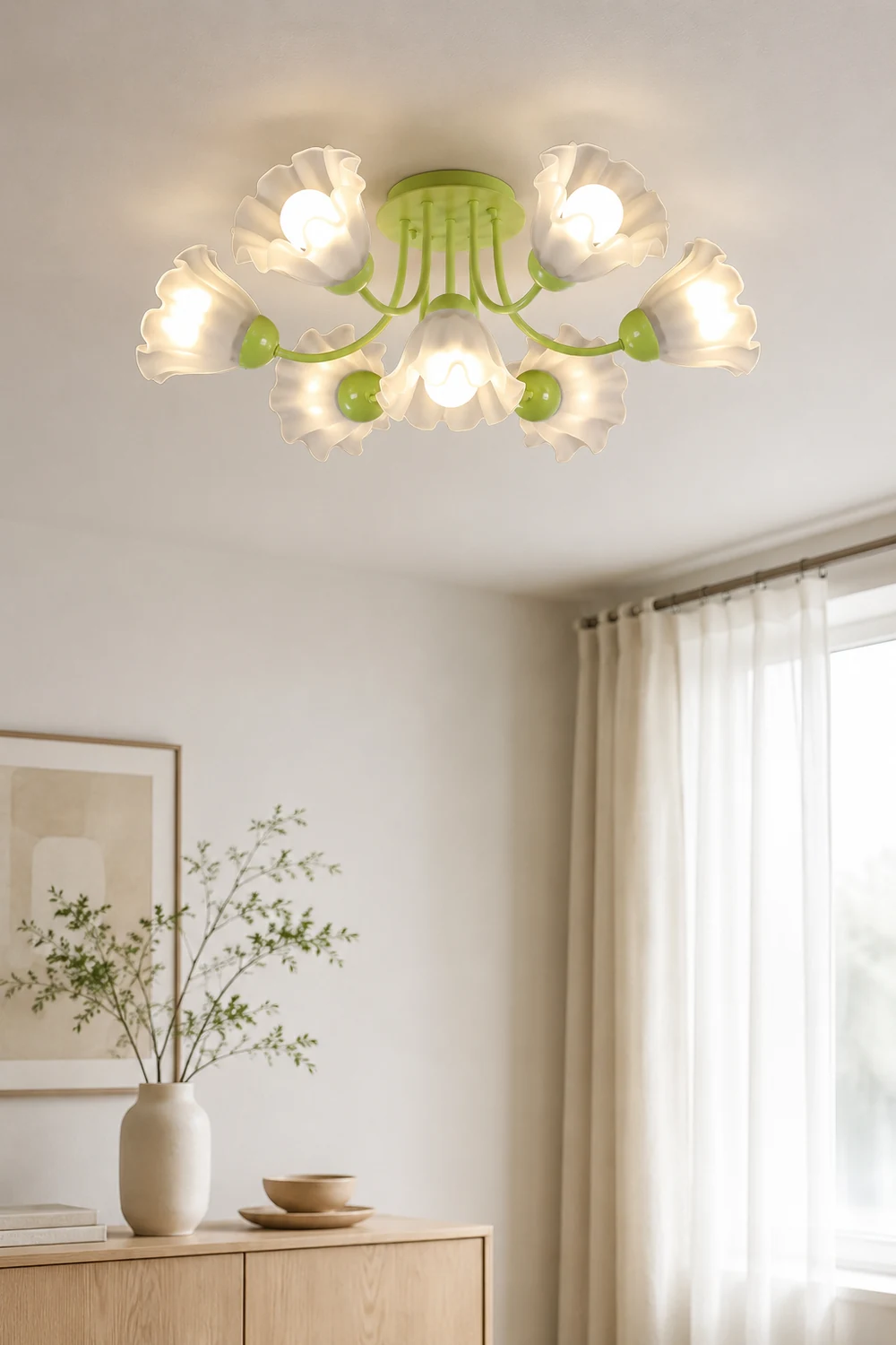 Floral Sculpted Ceiling Lamp - Lumpaz