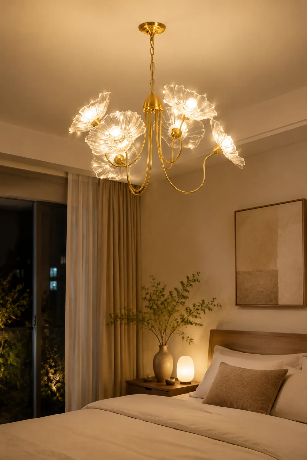 Lotus Leaf Glass Chandelier - Lumpaz
