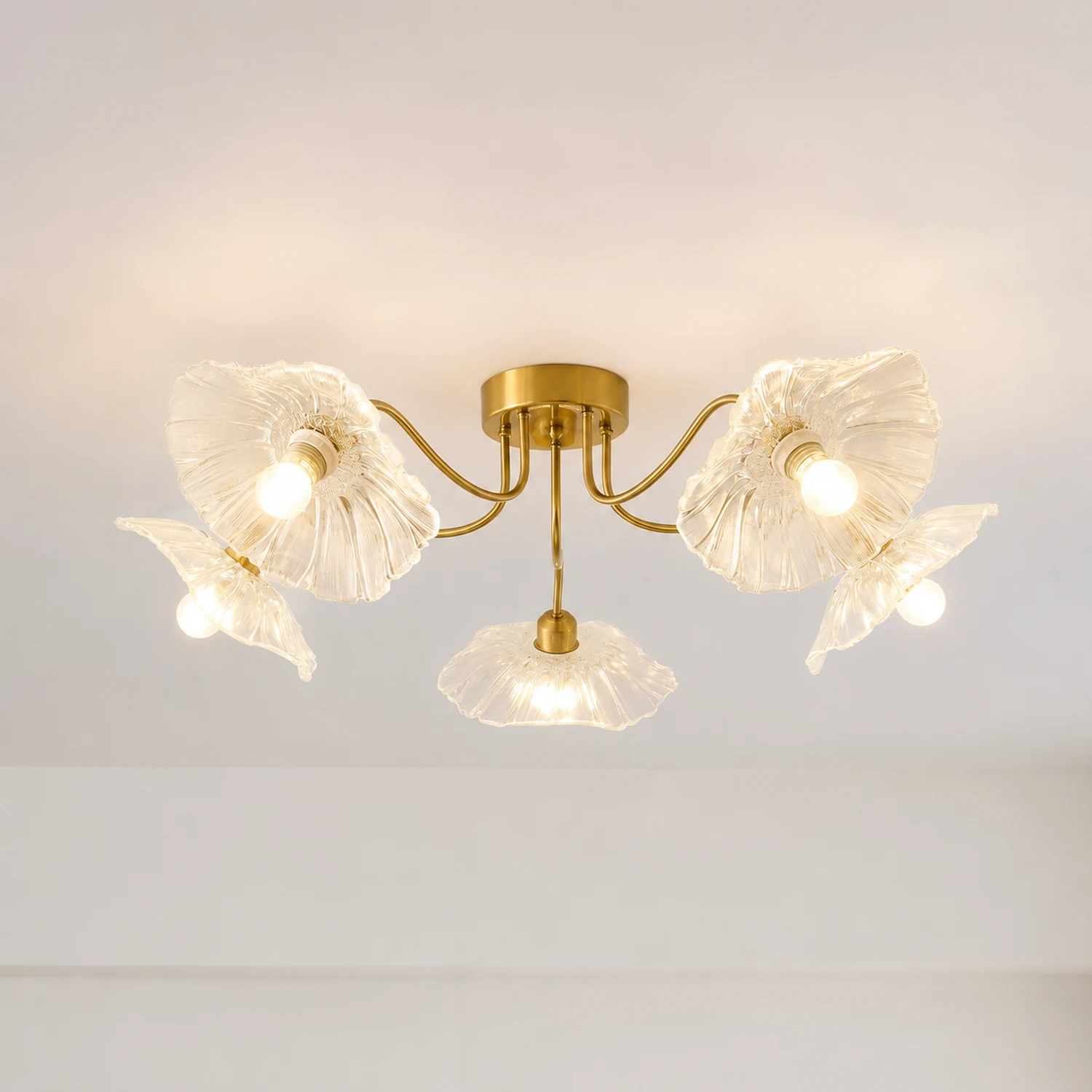 Lotus Leaf Glass Ceiling Lamp - Lumpaz