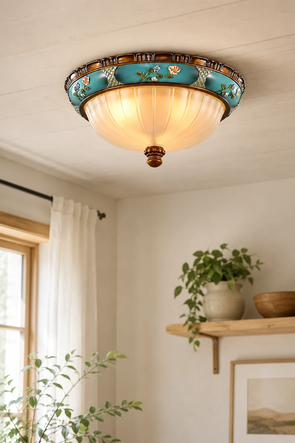 Retro Floral Resin Recessed Ceiling Light - Lumpaz