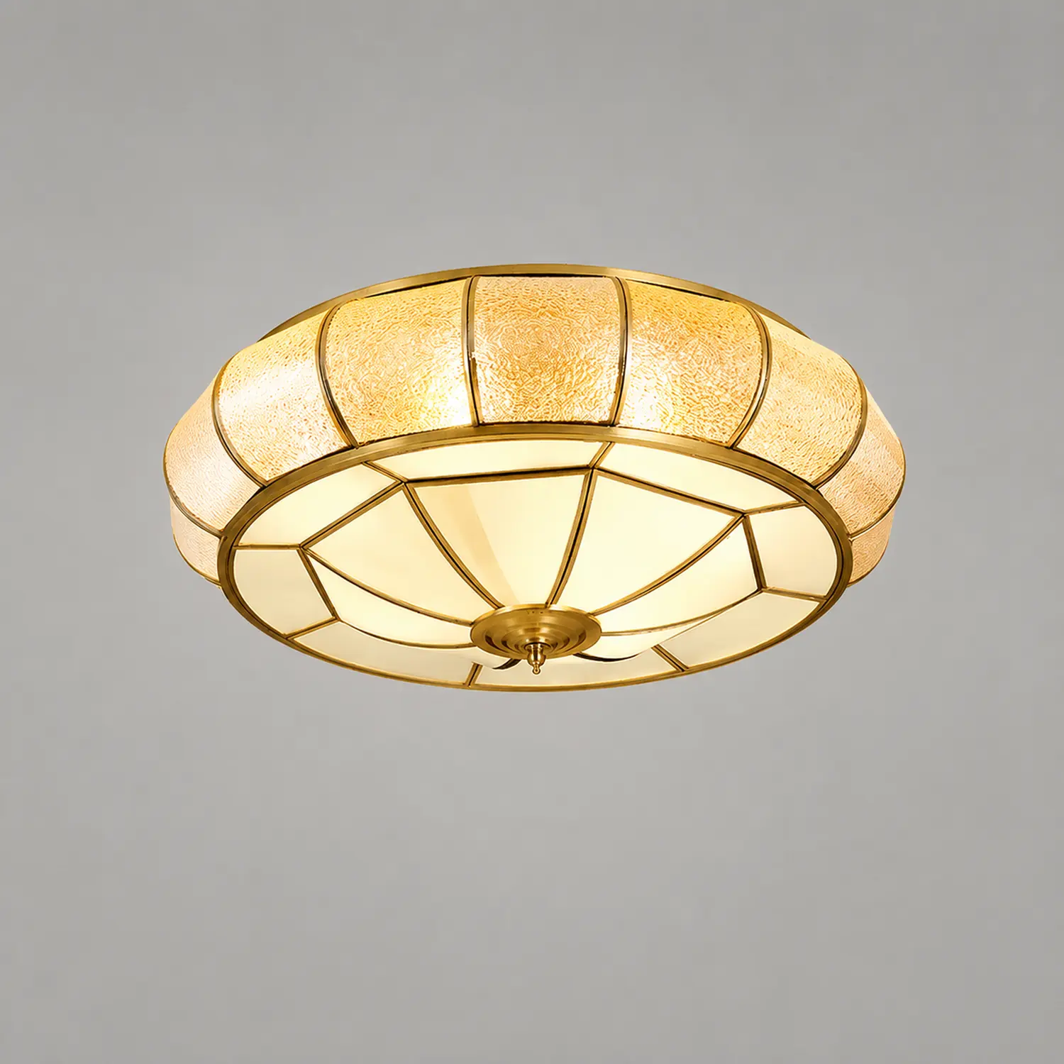 Colonial Glass Drum Ceiling Light - Lumpaz