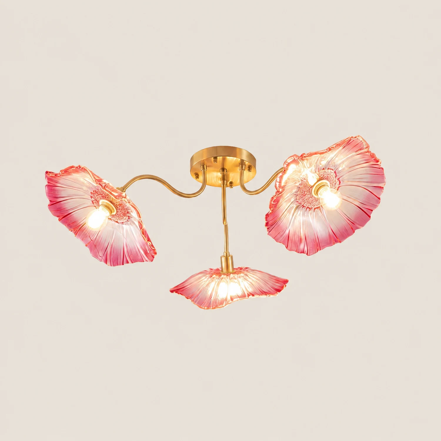 Lotus Leaf Glass Ceiling Lamp - Lumpaz