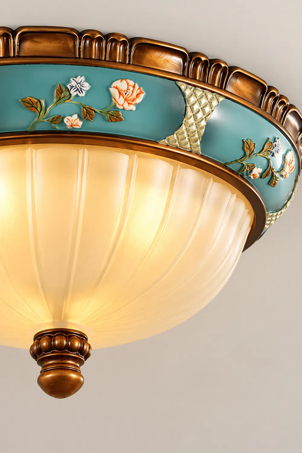 Retro Floral Resin Recessed Ceiling Light - Lumpaz