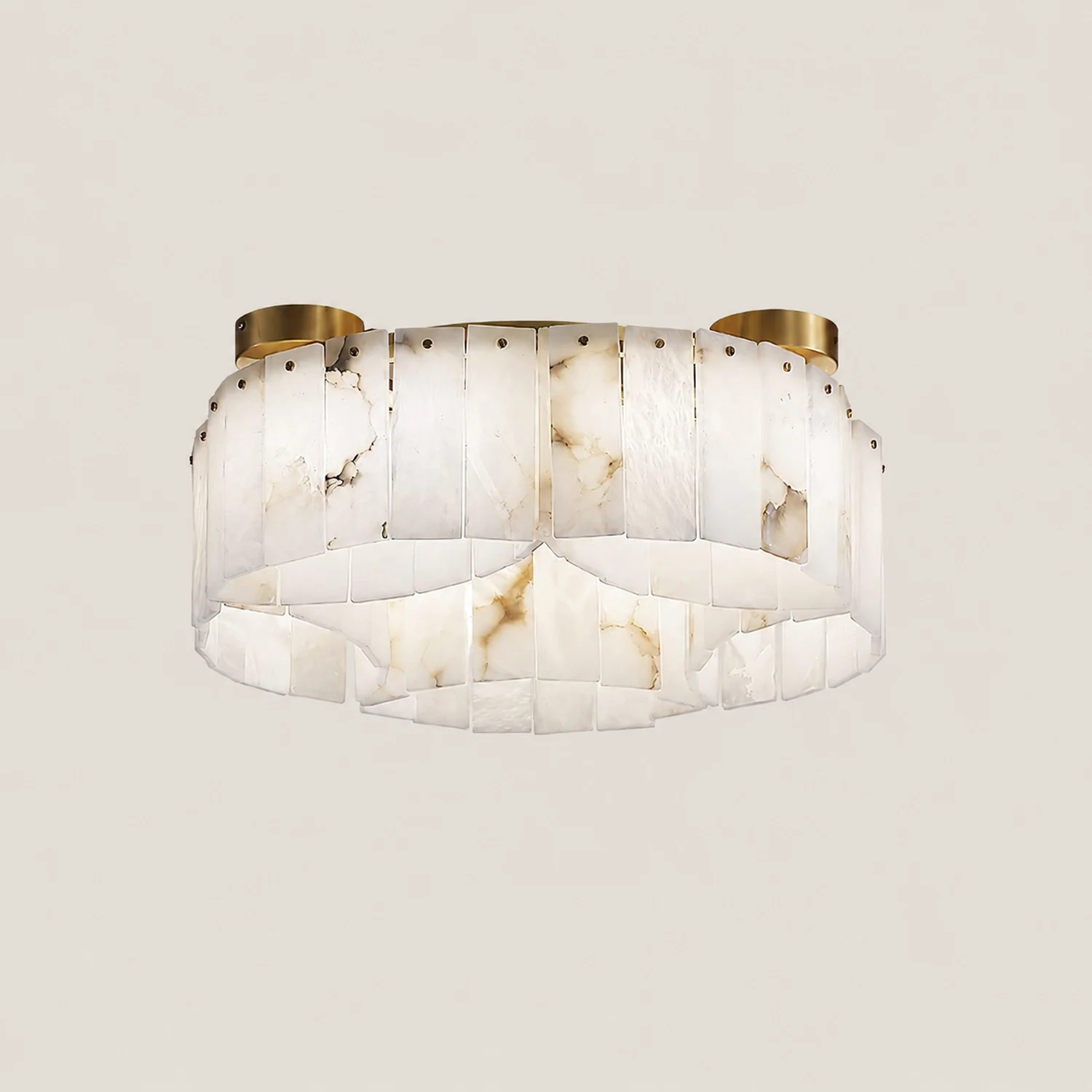 Luxe Alabaster Brass Ceiling Lamp - Lumpaz