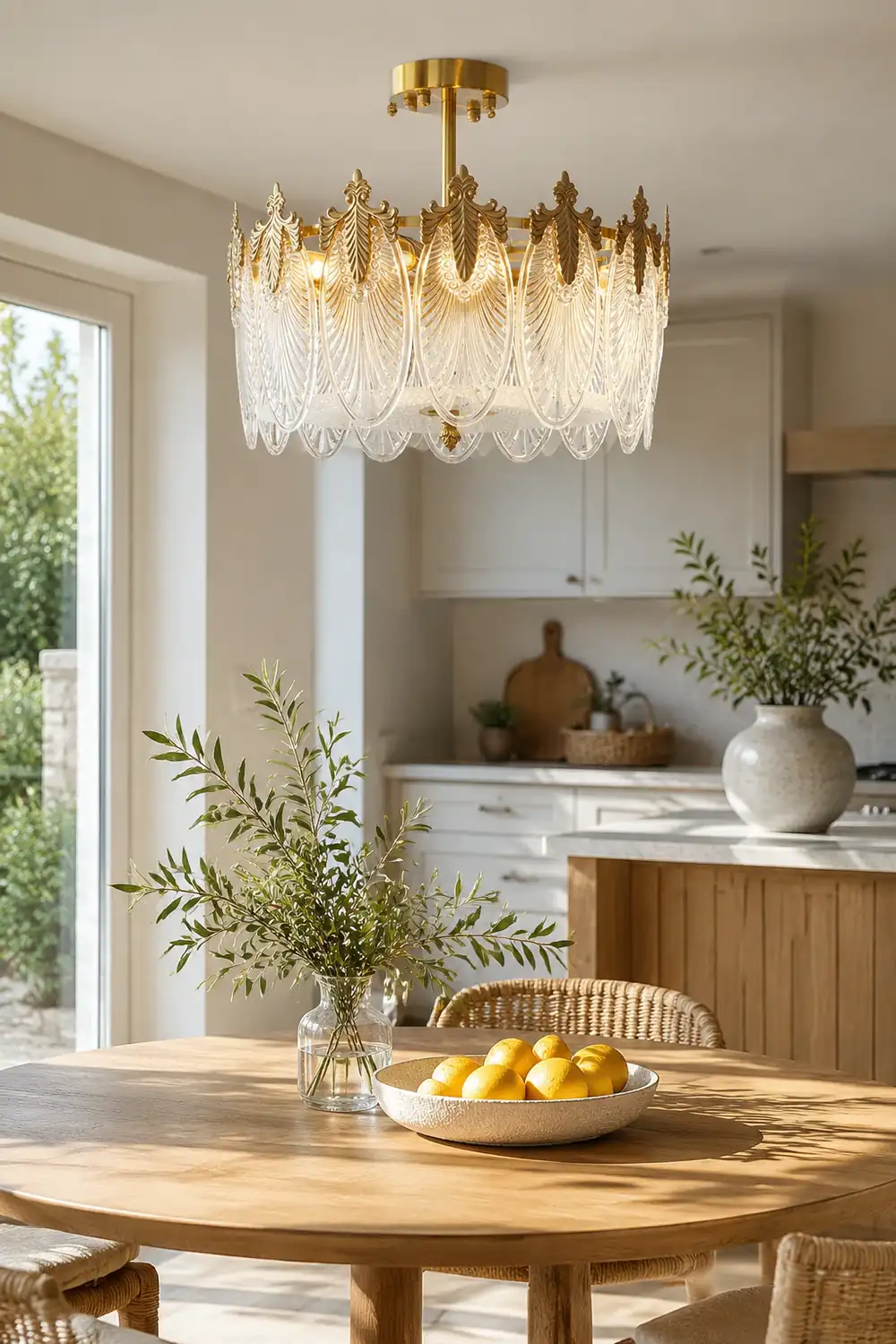 Decorative Pattern Glass Round Chandelier - Lumpaz