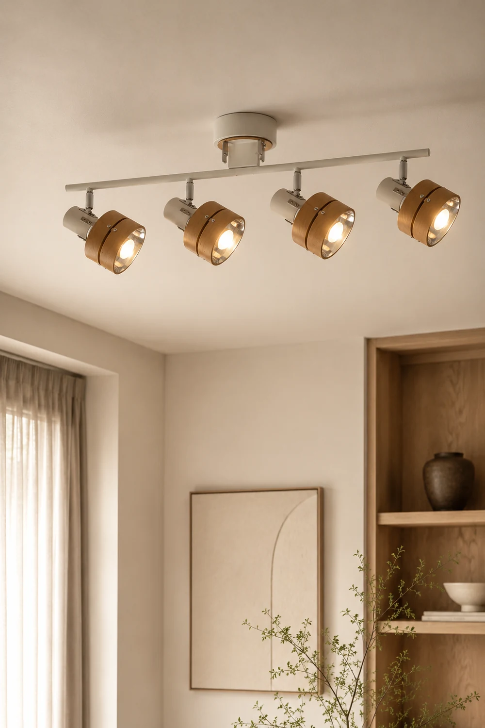 Wooden Adjustable Spot Ceiling Lamp - Lumpaz