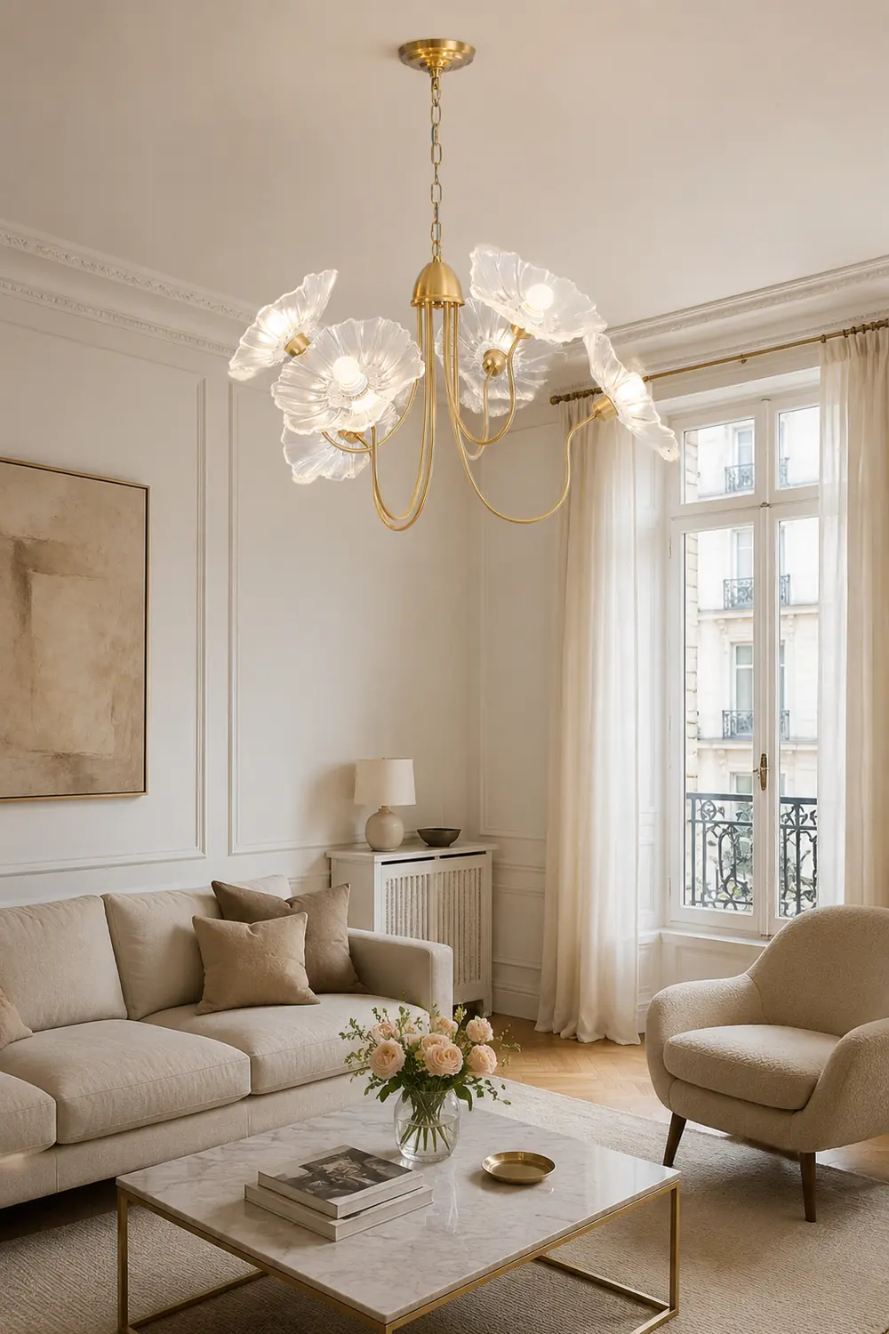 Lotus Leaf Glass Chandelier - Lumpaz