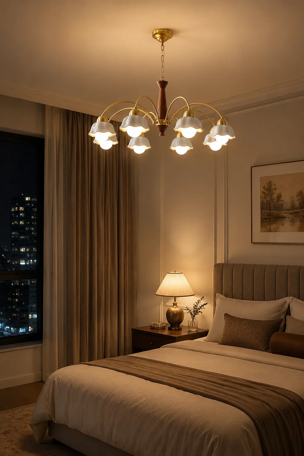 Swedish Modern Brass Chandelier - Lumpaz