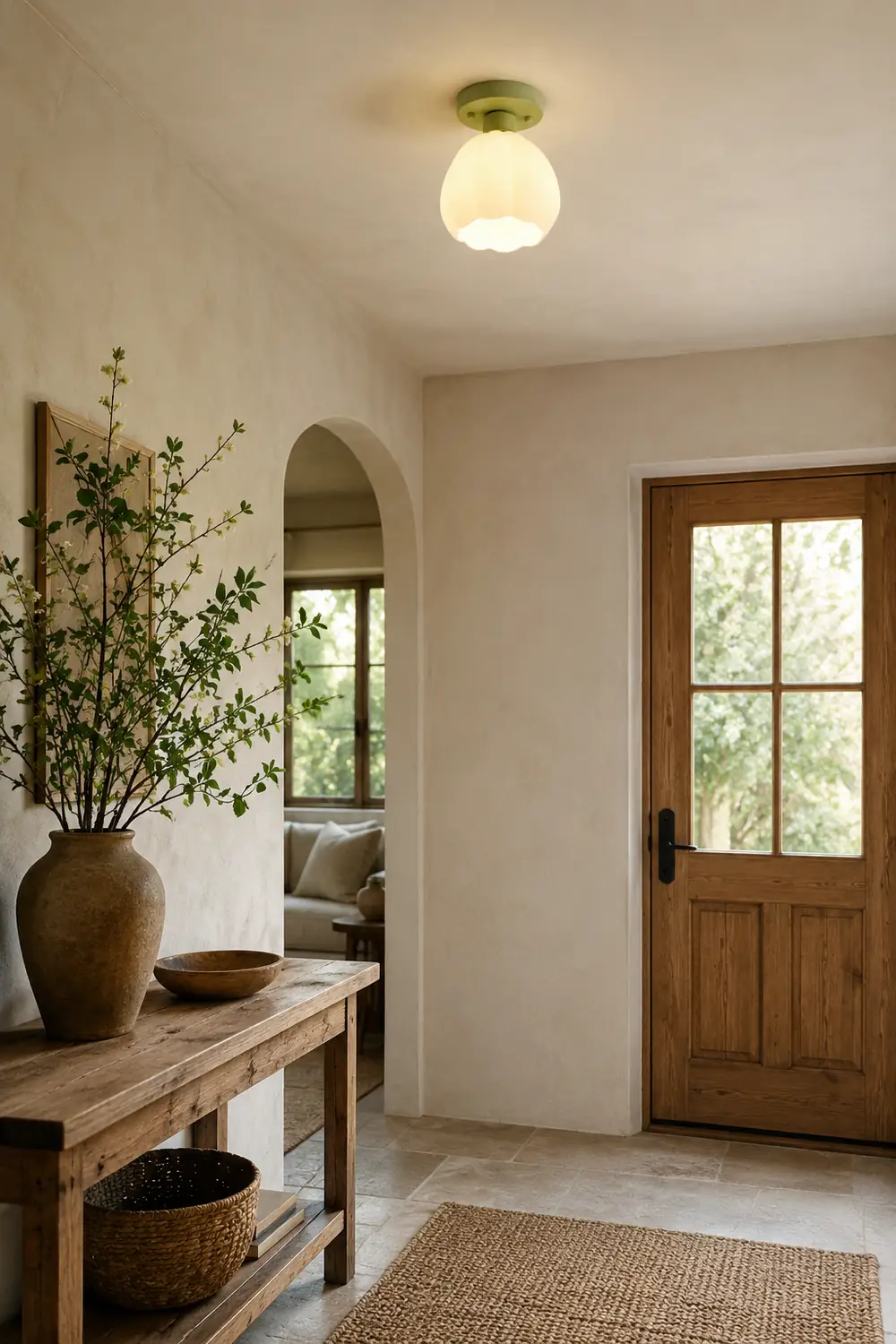 Flower Shaded Semi Flushmount Light - Lumpaz