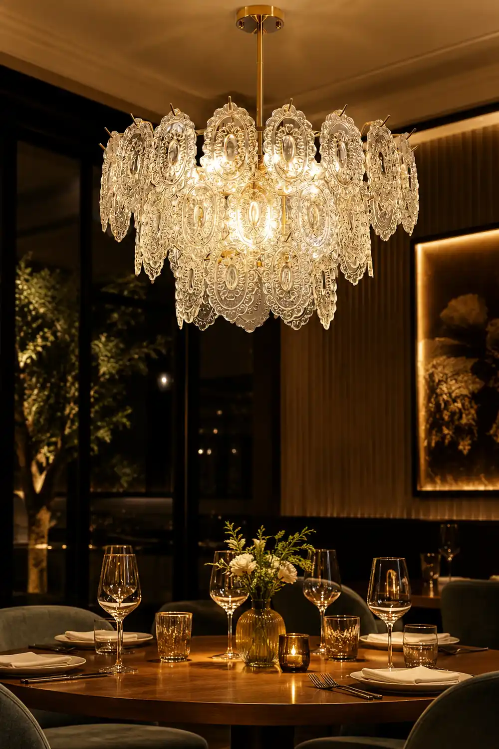 Wave Glass Chandelier - Lumpaz