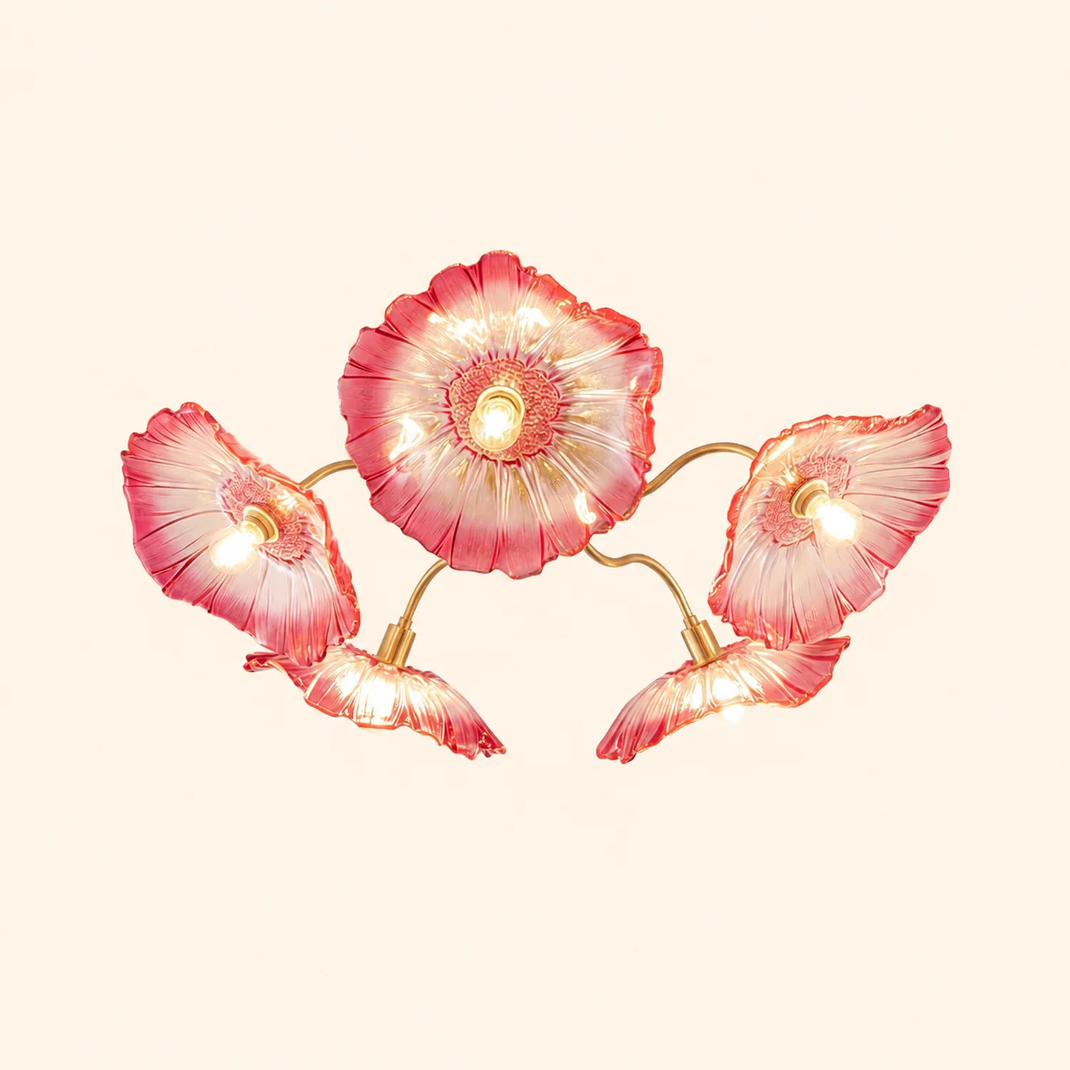 Lotus Leaf Glass Ceiling Lamp - Lumpaz