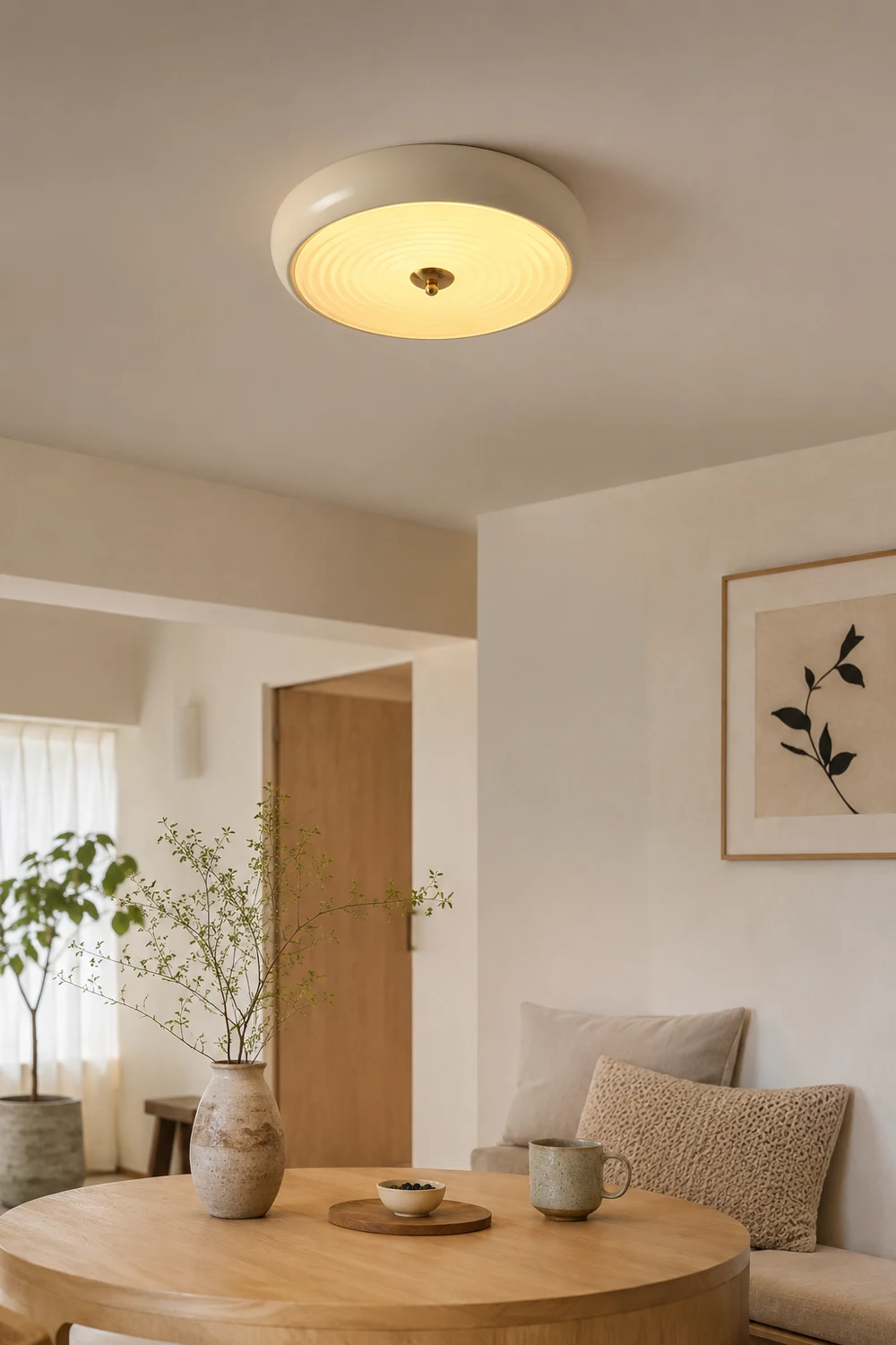 Ripple Cream Ceiling Lamp - Lumpaz