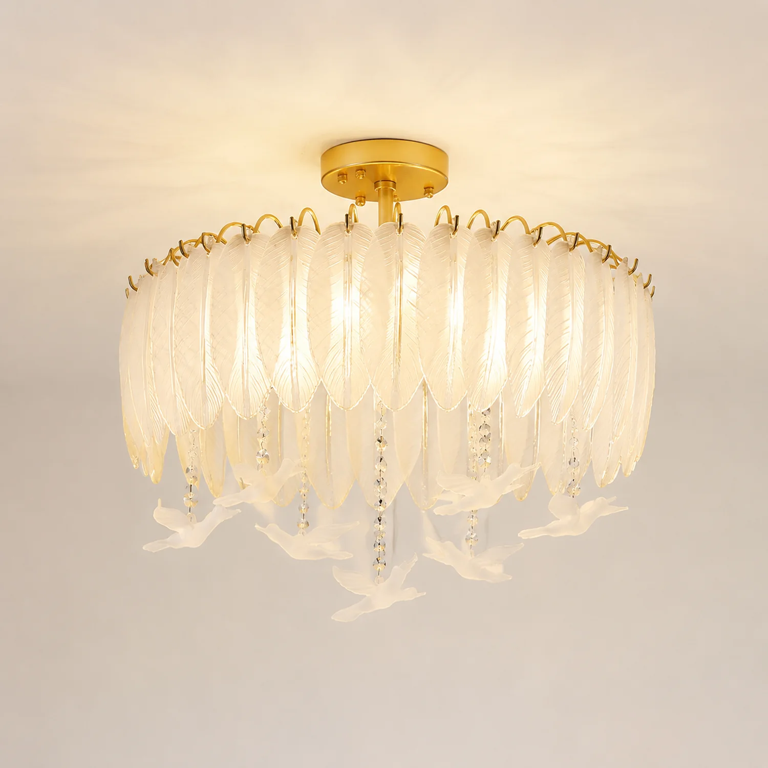 Glass Feather Ceiling Light - Lumpaz