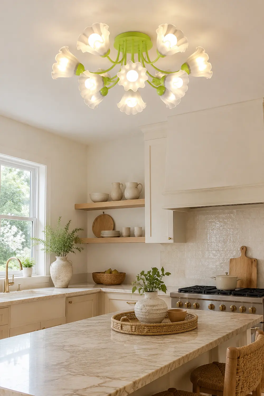 Floral Sculpted Ceiling Lamp - Lumpaz