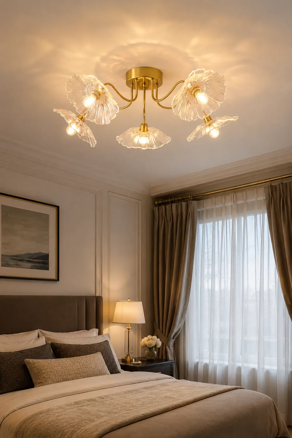 Lotus Leaf Glass Ceiling Lamp - Lumpaz