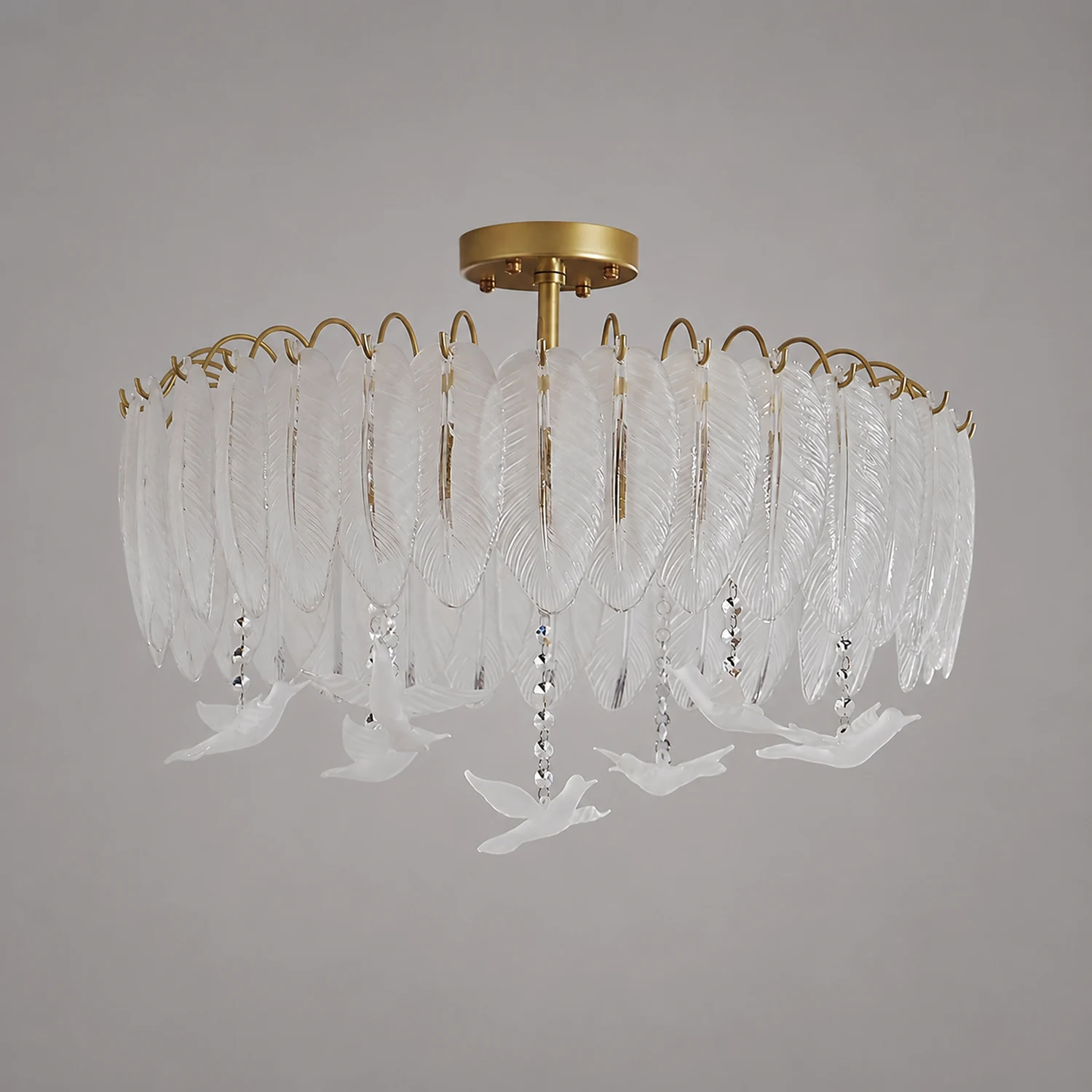 Glass Feather Ceiling Light - Lumpaz