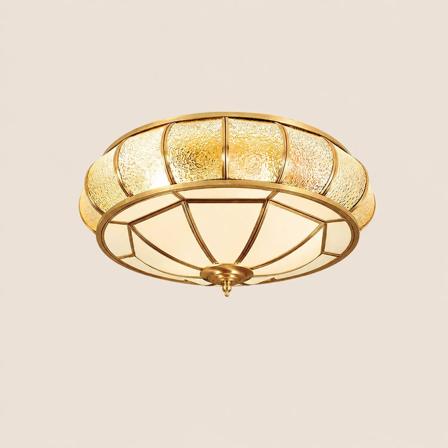 Colonial Glass Drum Ceiling Light - Lumpaz