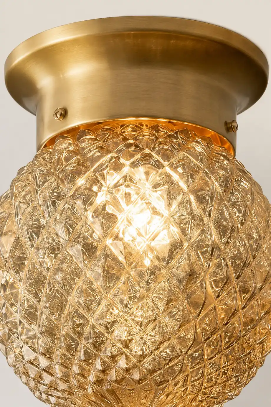 Reeded Globe Flush Ceiling Light - Lumpaz