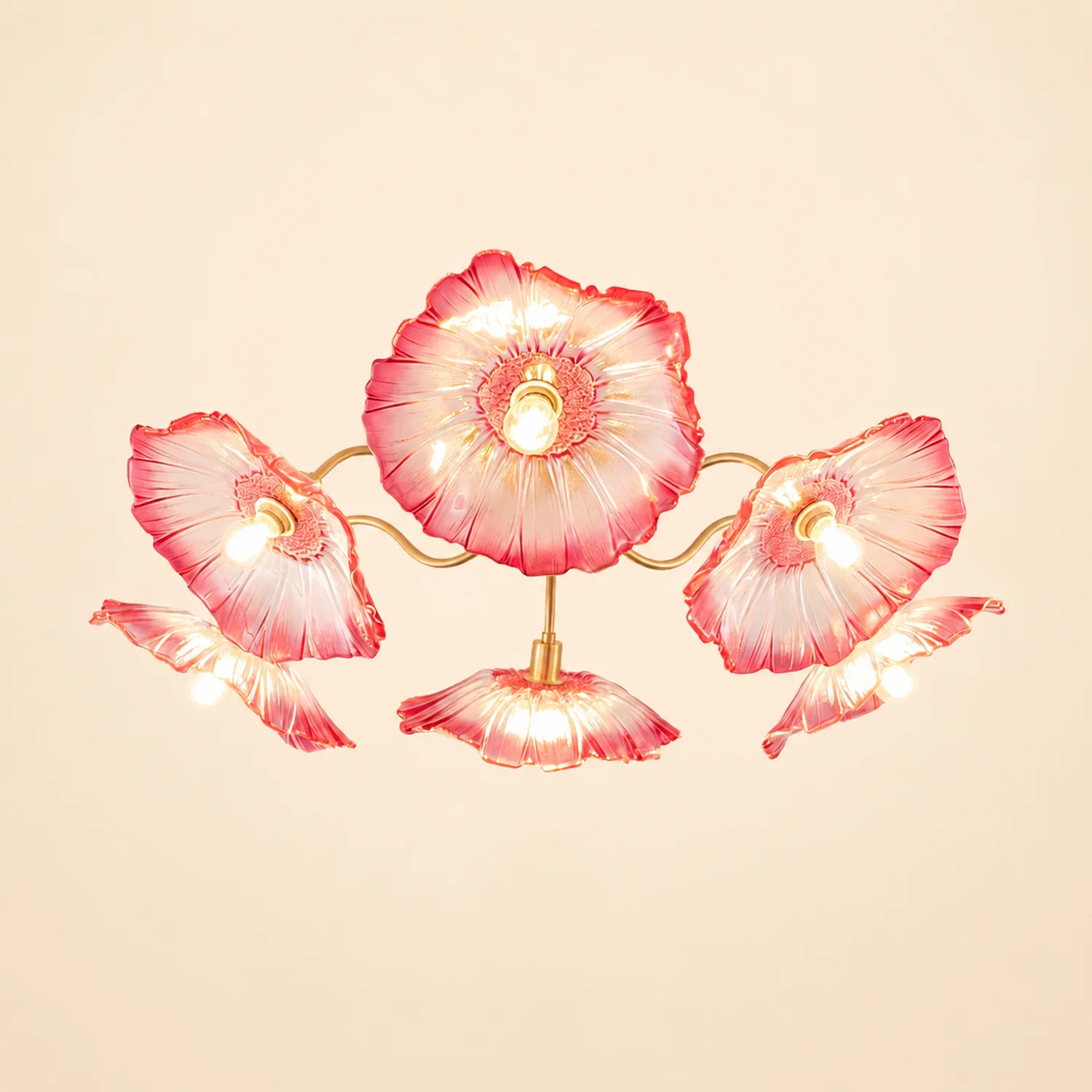 Lotus Leaf Glass Ceiling Lamp - Lumpaz