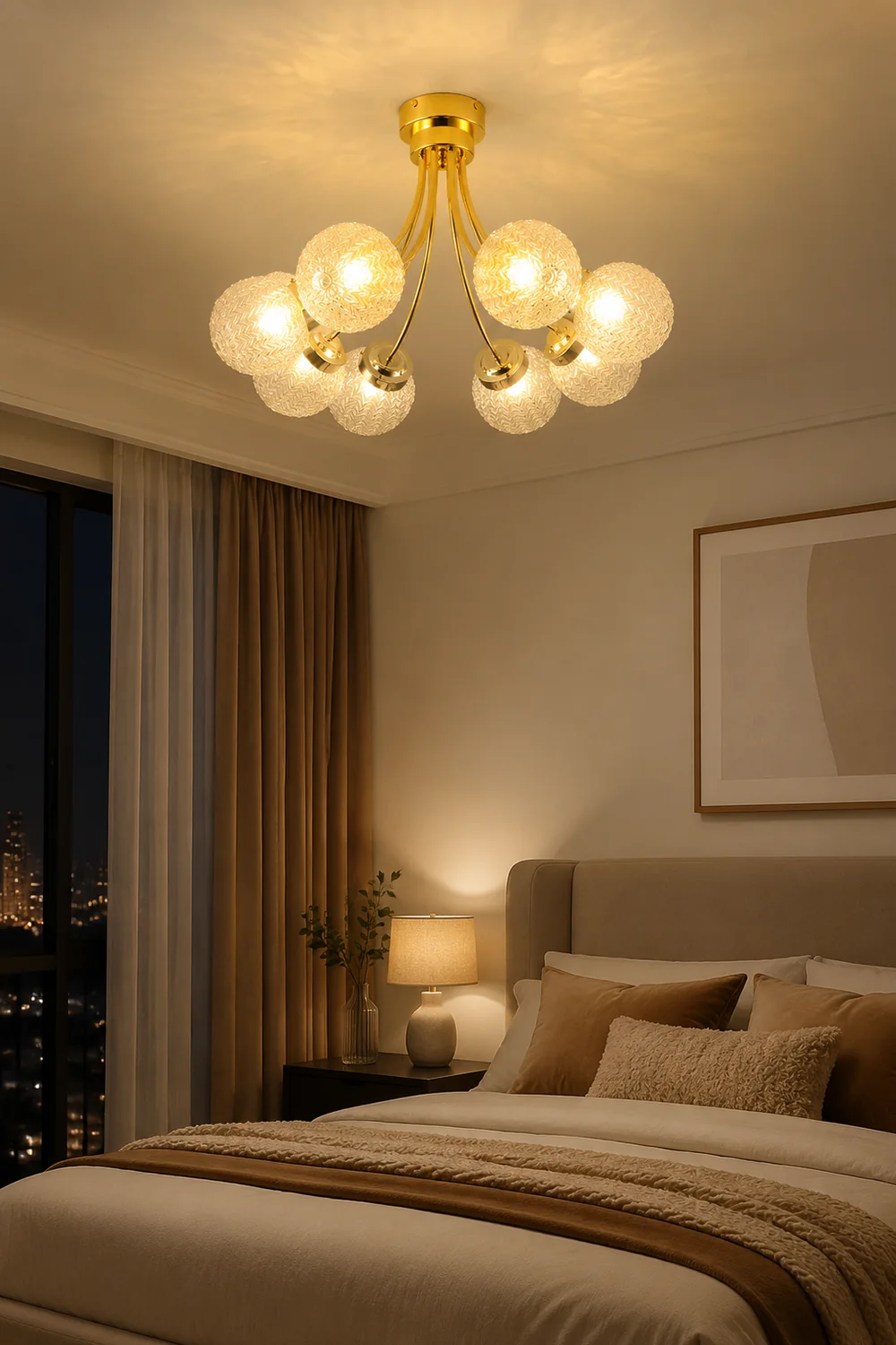 Carved Glass Ceiling Lamp - Lumpaz