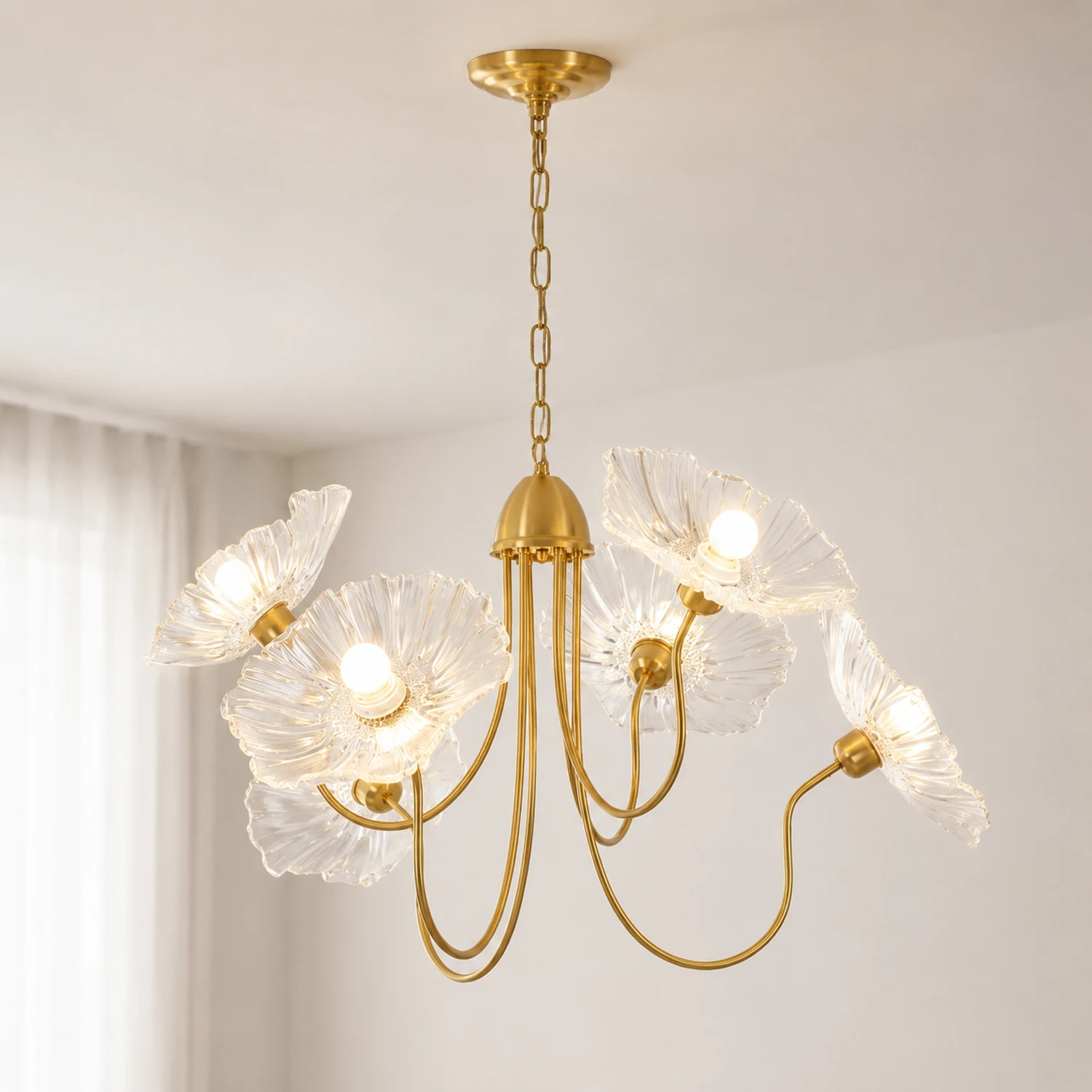 Lotus Leaf Glass Chandelier - Lumpaz