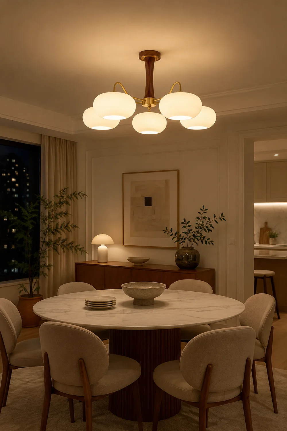Brass Wooden Persimmon Ceiling Lamp - Lumpaz