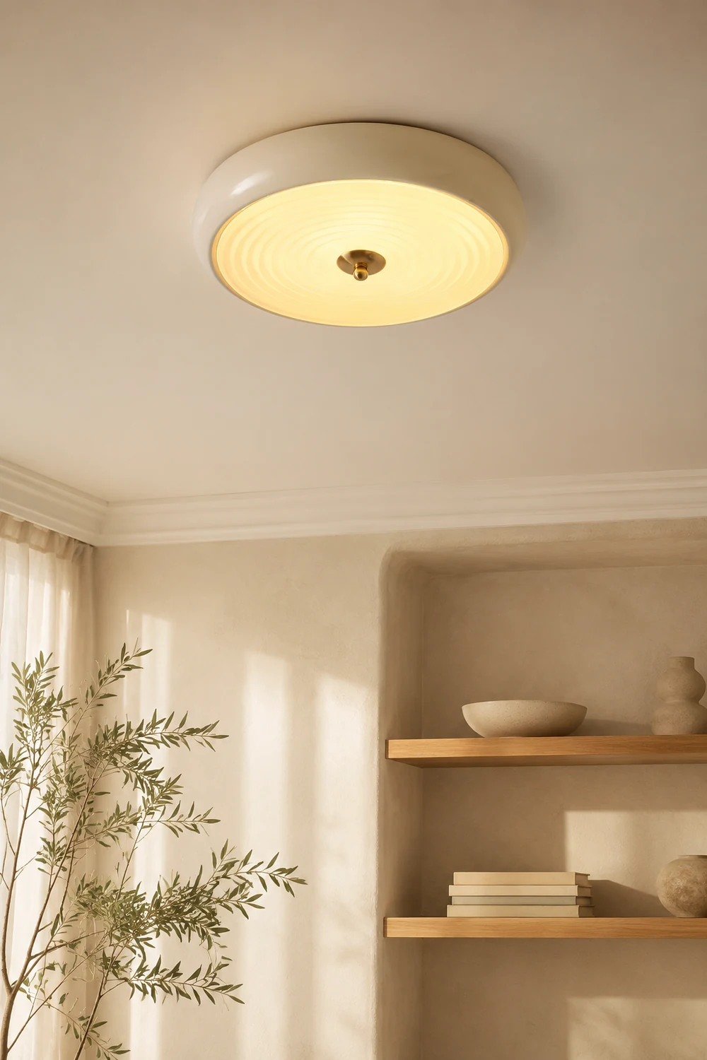 Ripple Cream Ceiling Lamp - Lumpaz