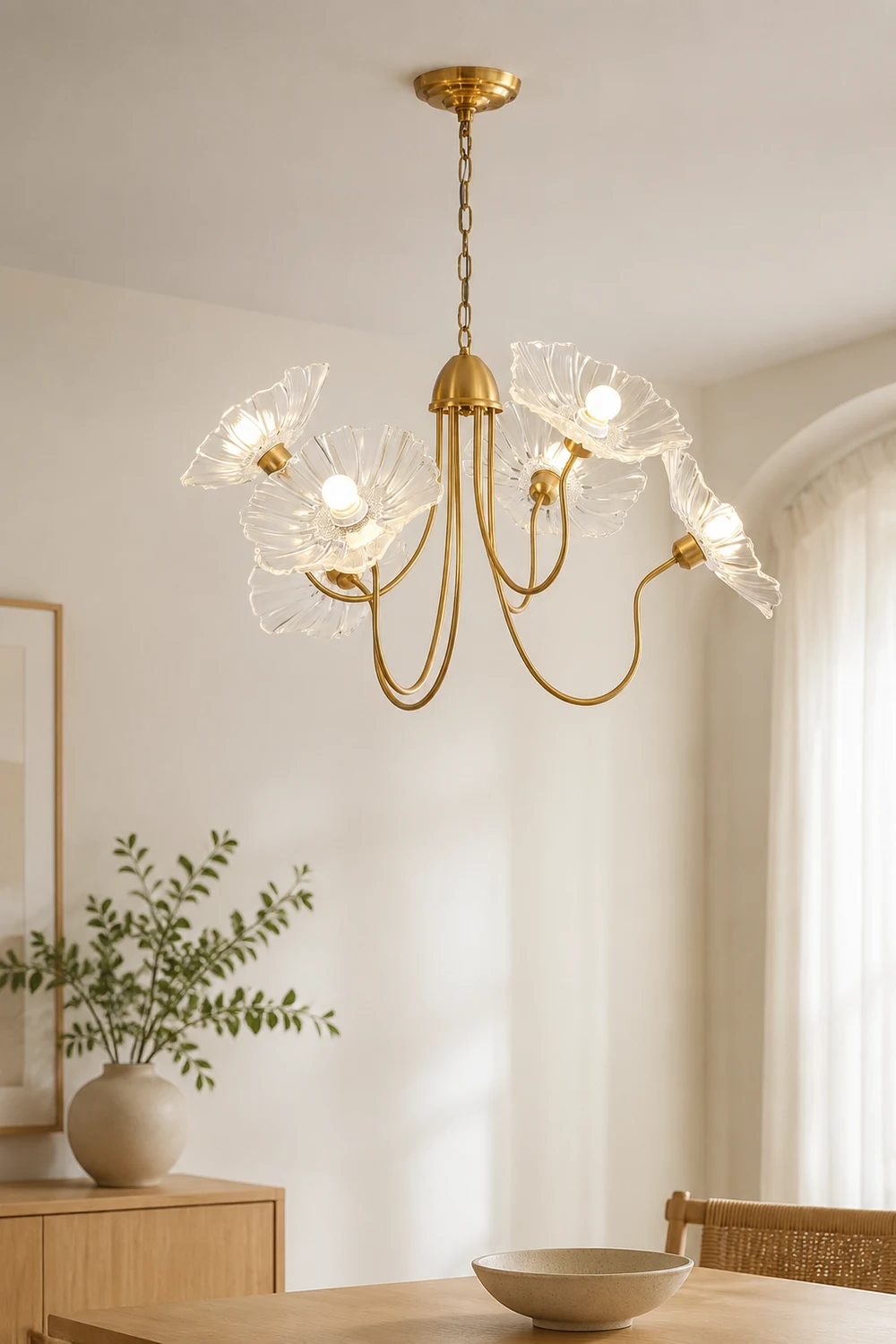 Lotus Leaf Glass Chandelier - Lumpaz