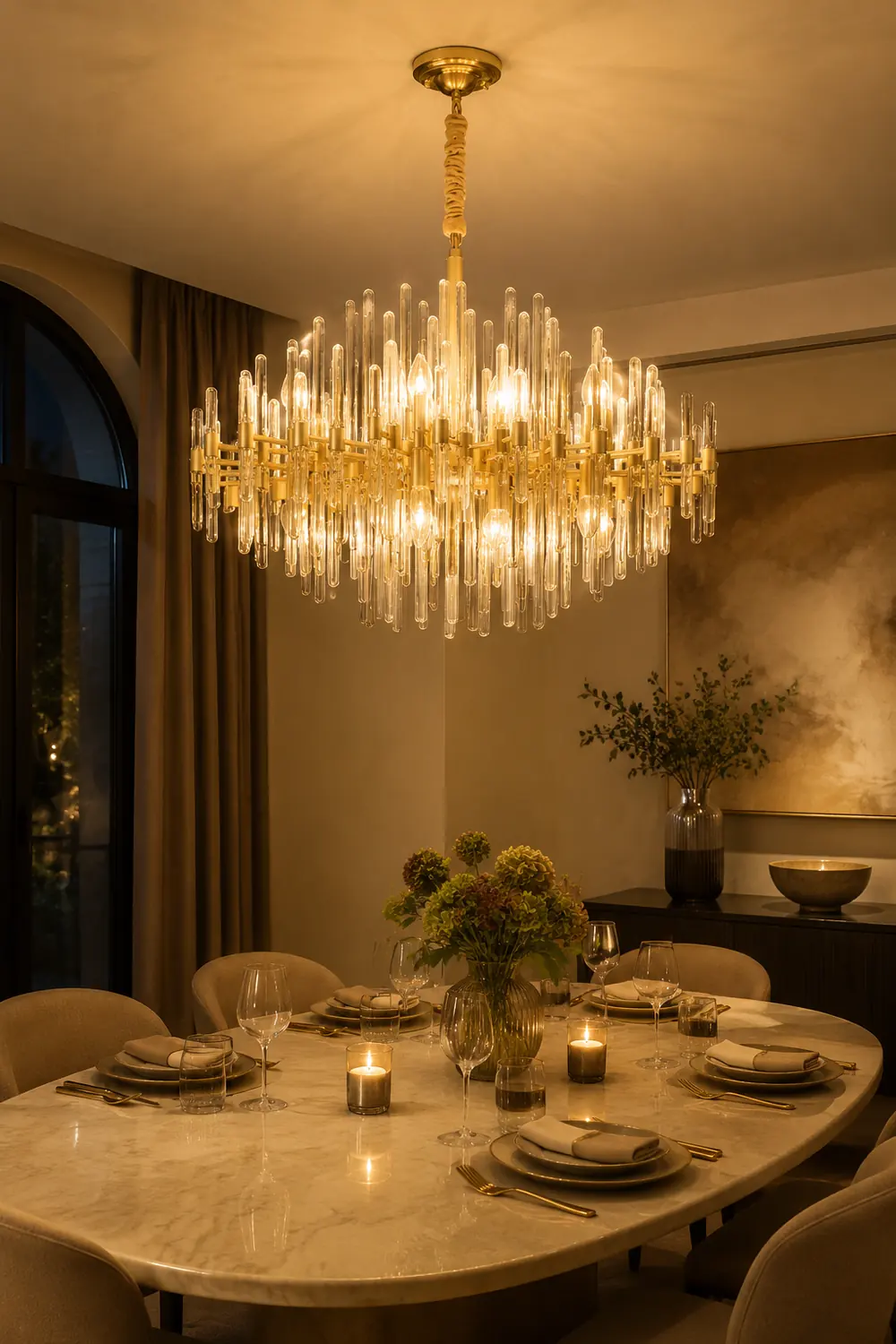 Vintage Antique Brass Chandelier - Lumpaz