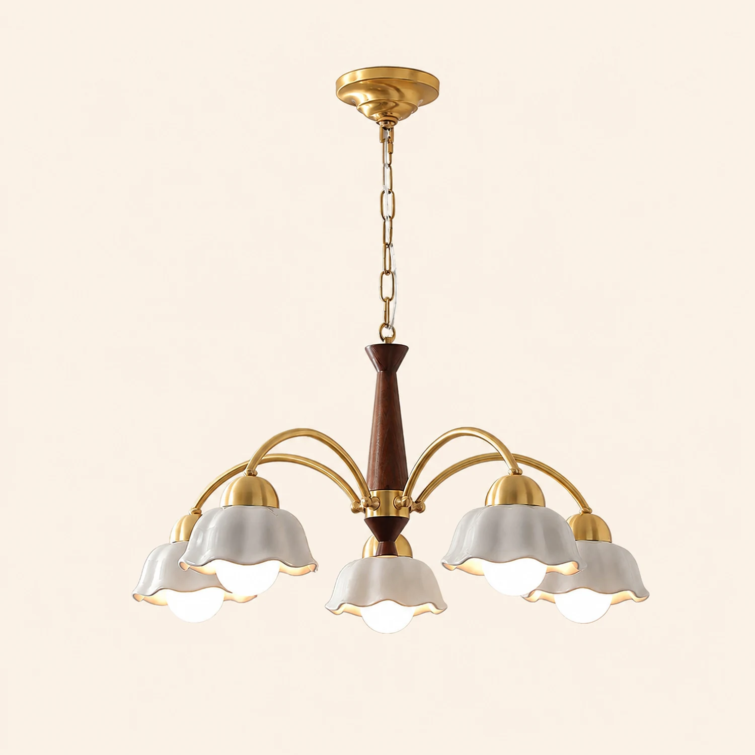 Swedish Modern Brass Chandelier - Lumpaz