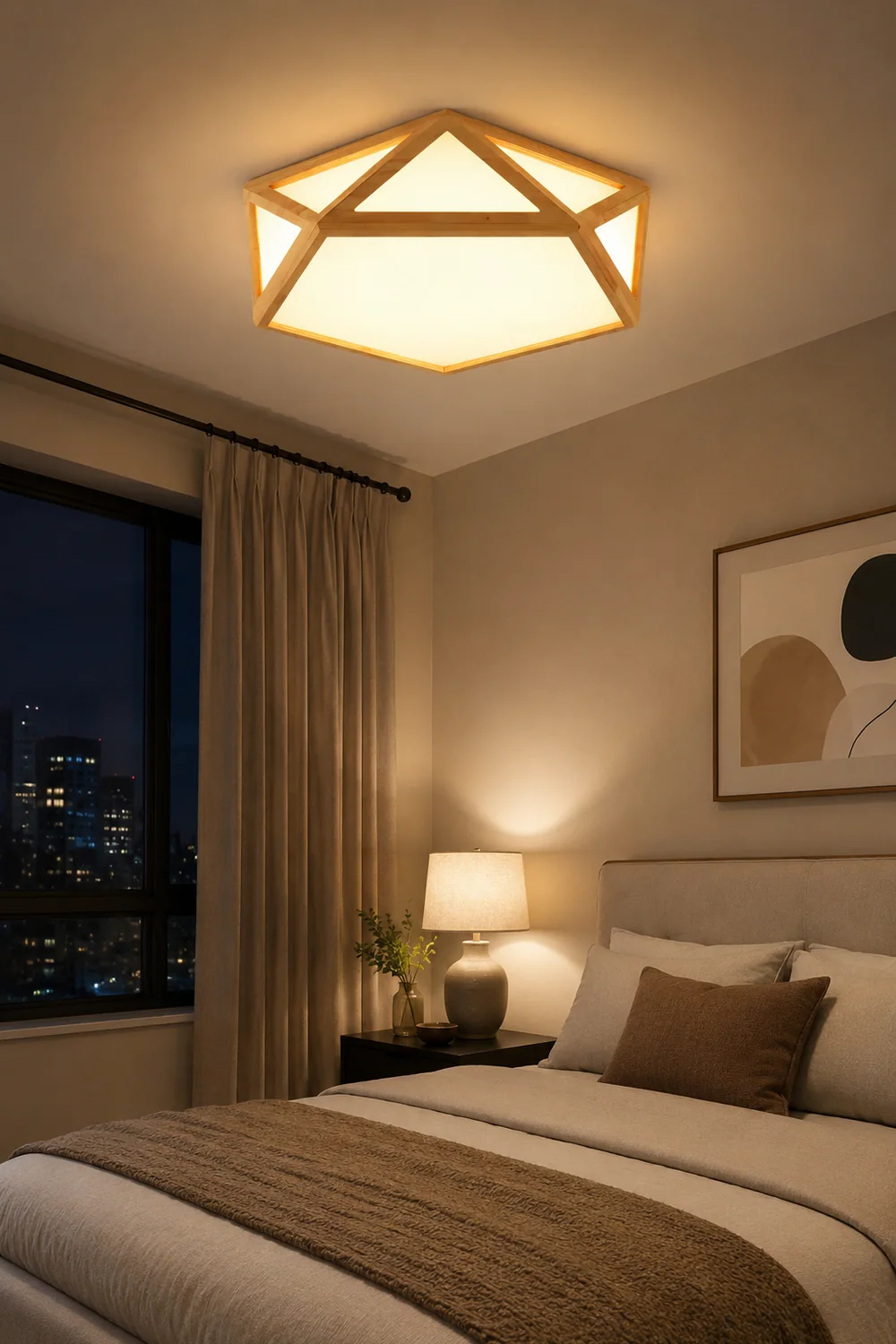 Diamond Wooden Ceiling Lamp - Lumpaz