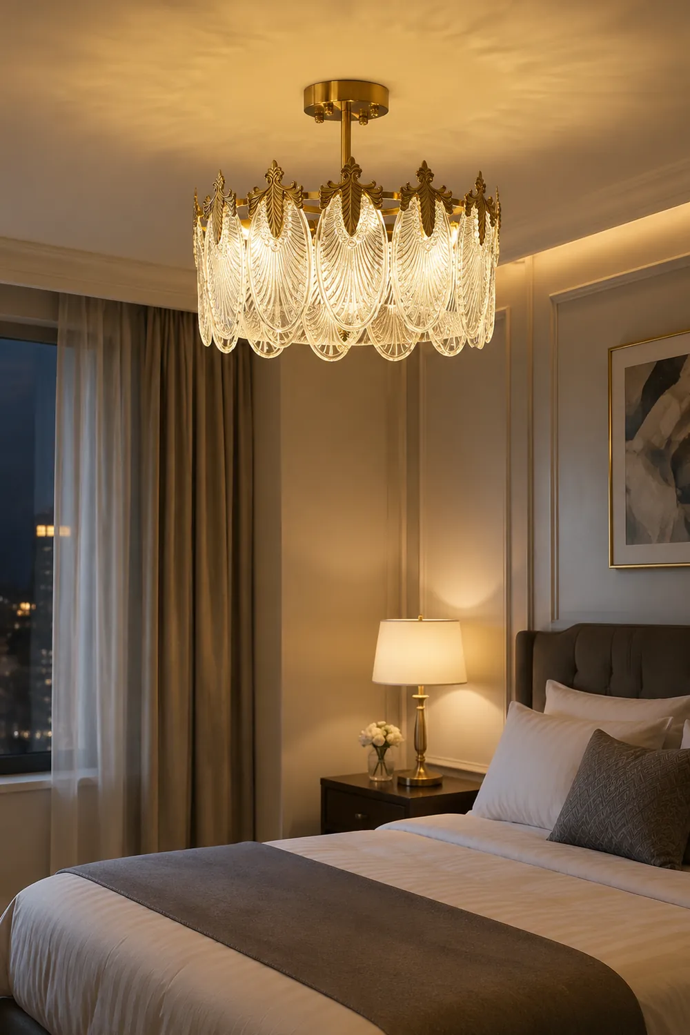 Decorative Pattern Glass Round Chandelier - Lumpaz