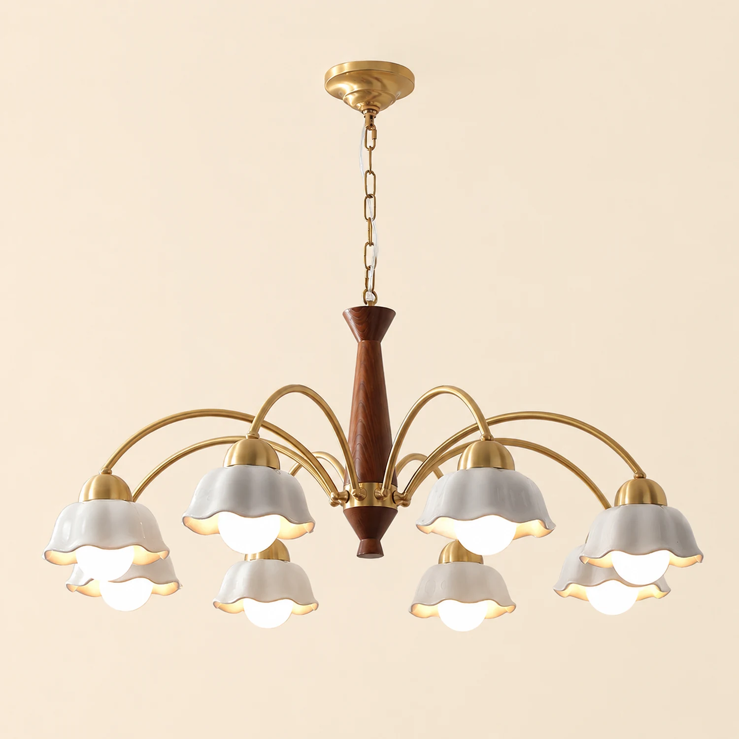 Swedish Modern Brass Chandelier - Lumpaz
