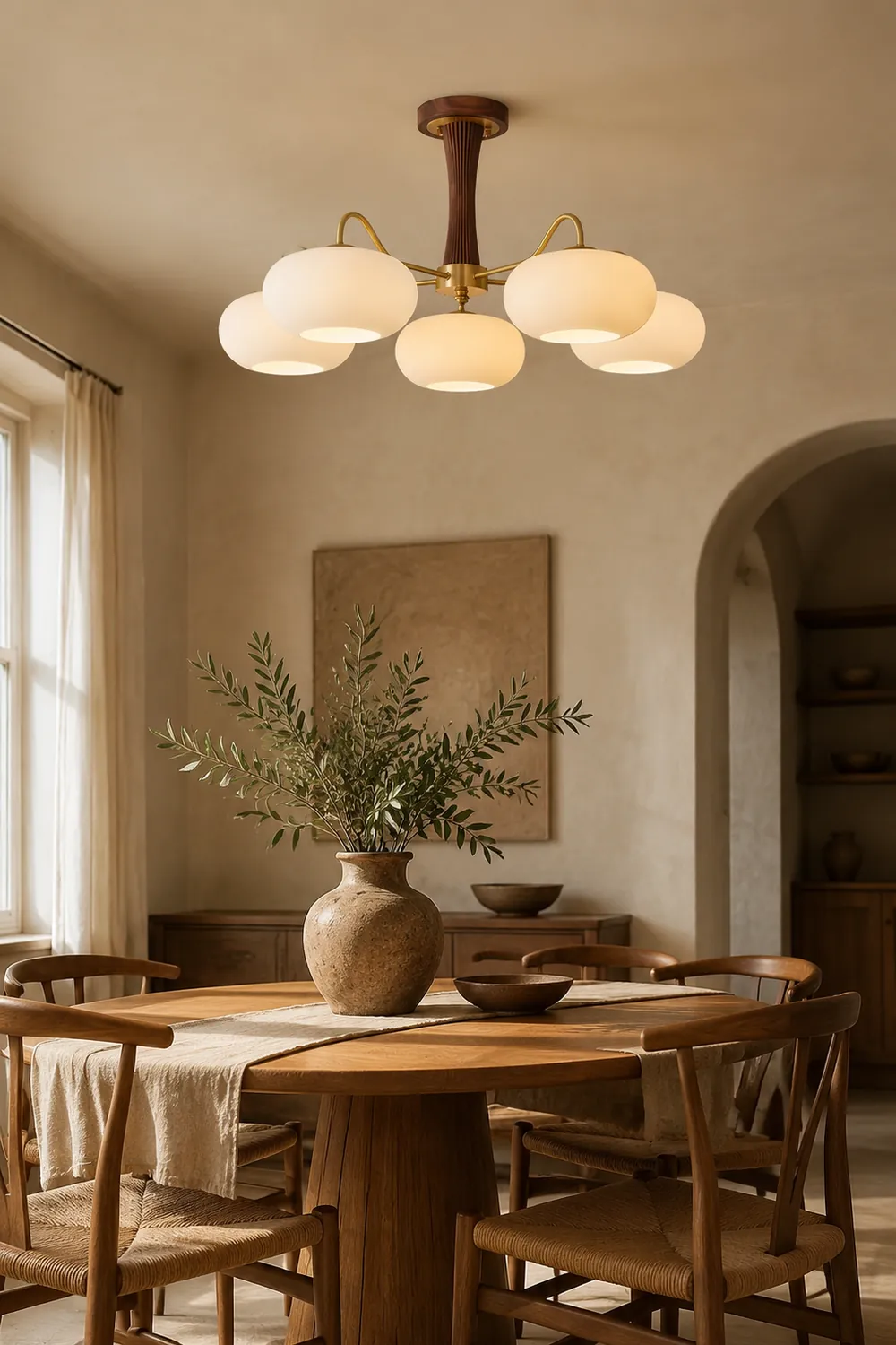 Brass Wooden Persimmon Ceiling Lamp - Lumpaz