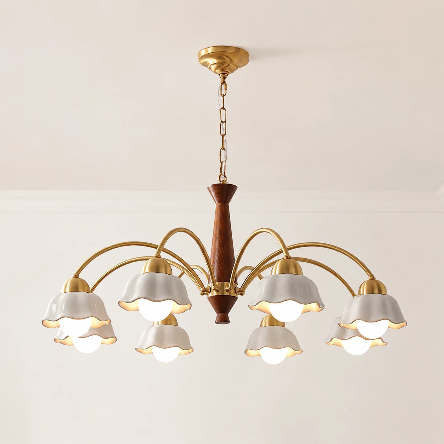 Swedish Modern Brass Chandelier - Lumpaz