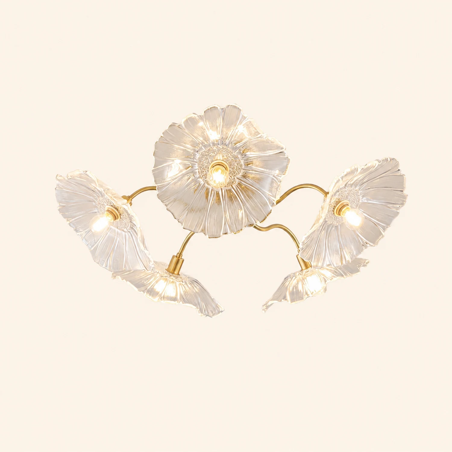 Lotus Leaf Glass Ceiling Lamp - Lumpaz