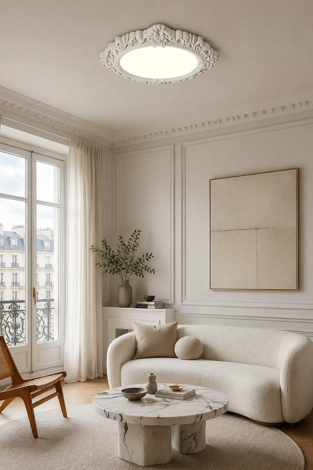 Sculpted Resin Ceiling Lamp - Lumpaz