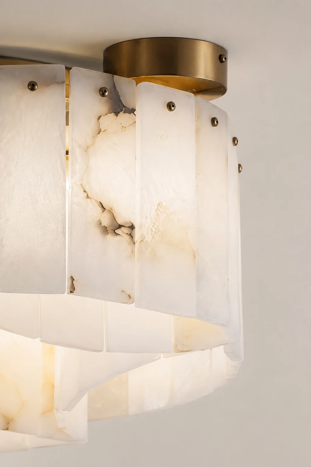 Luxe Alabaster Brass Ceiling Lamp - Lumpaz