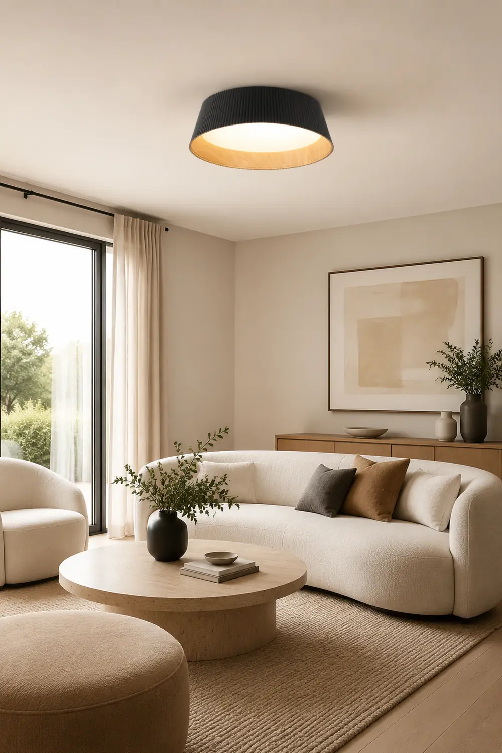 Modern Ribbed Ceiling Light - Lumpaz