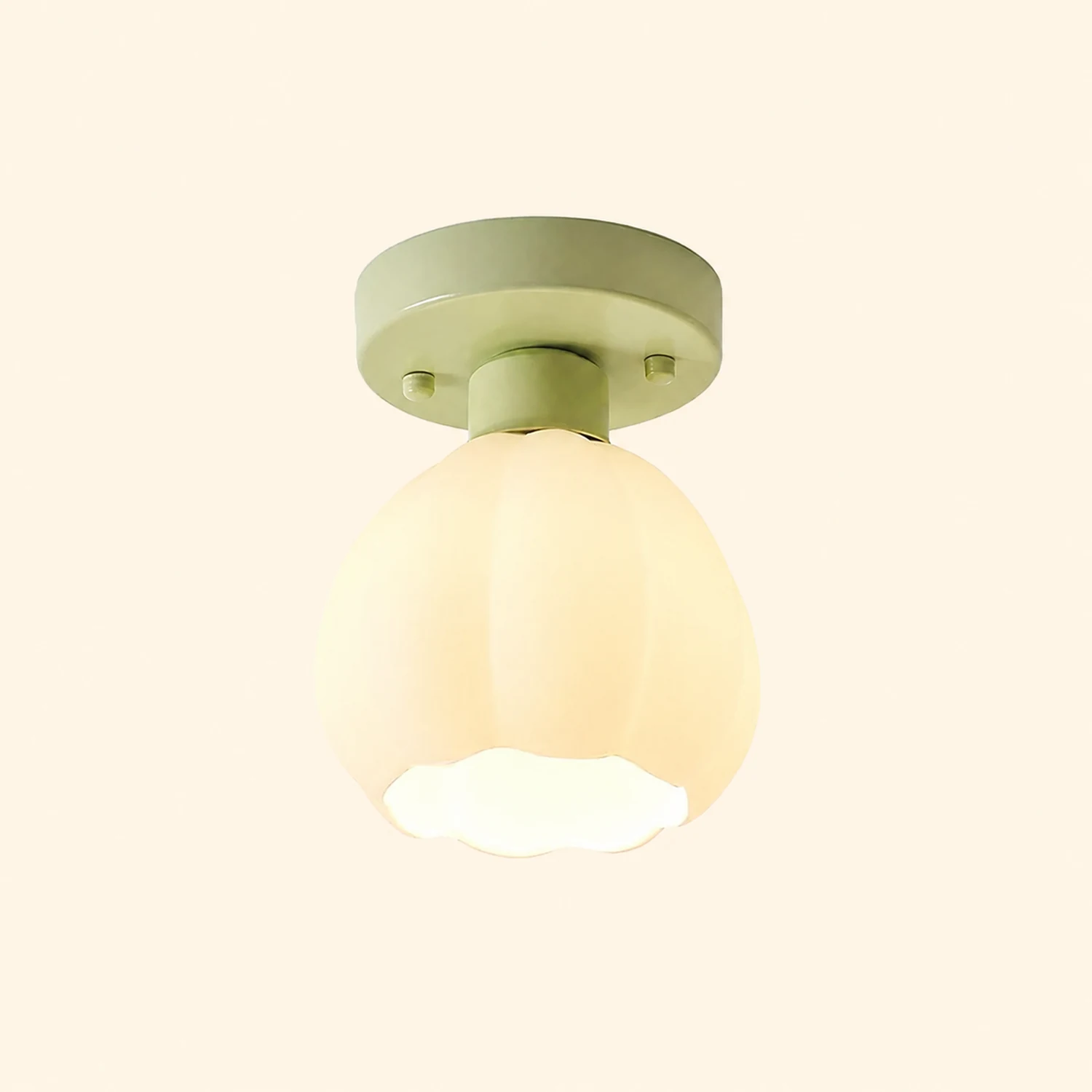 Flower Shaded Semi Flushmount Light - Lumpaz