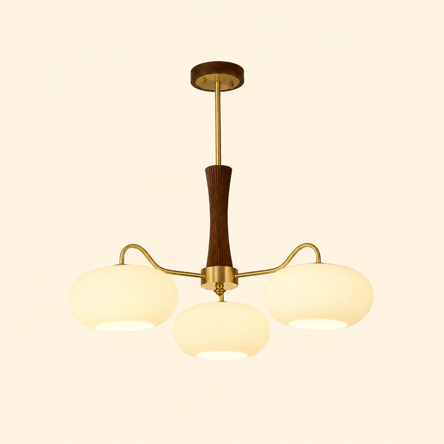 Brass Wooden Persimmon Ceiling Lamp - Lumpaz