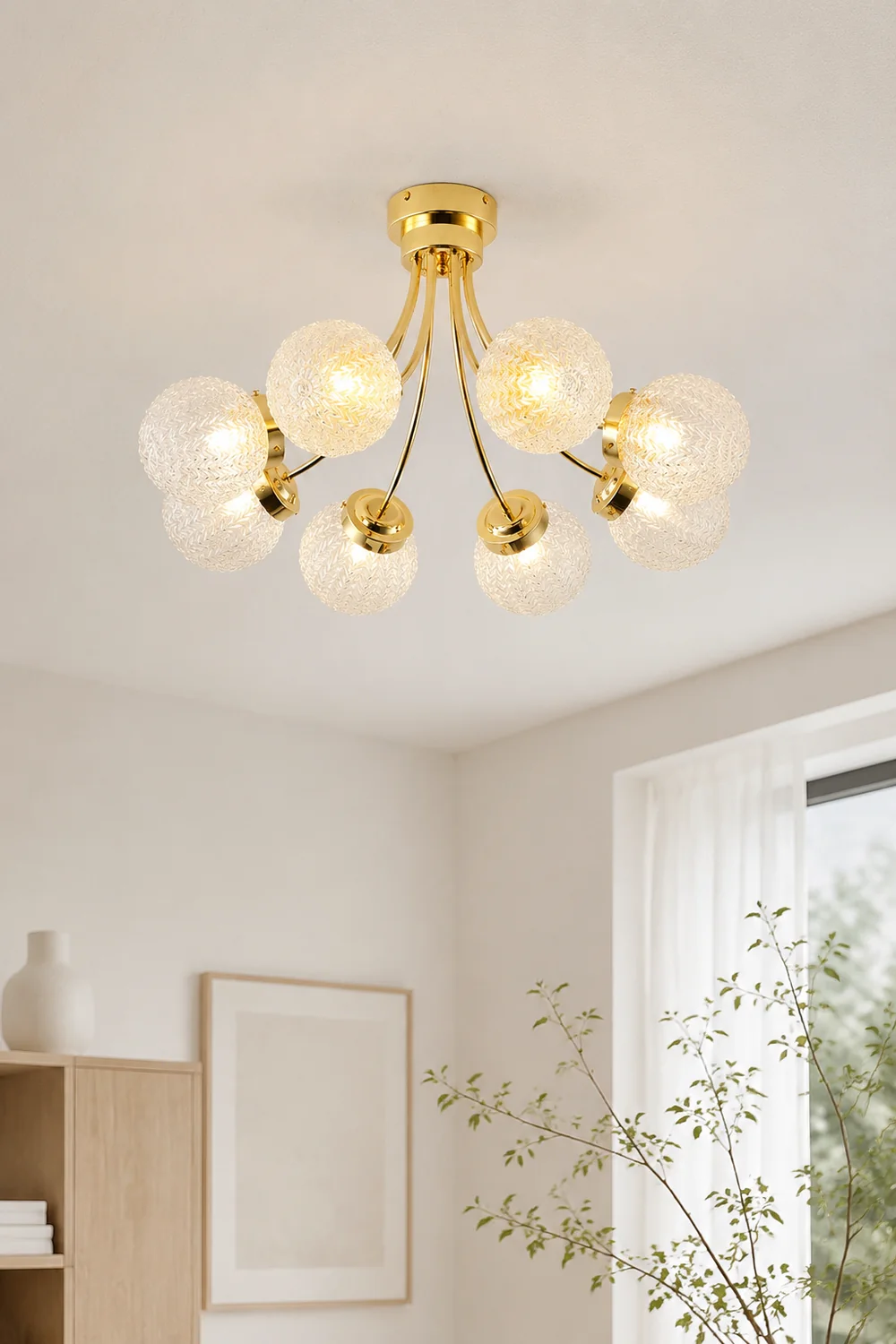 Carved Glass Ceiling Lamp - Lumpaz