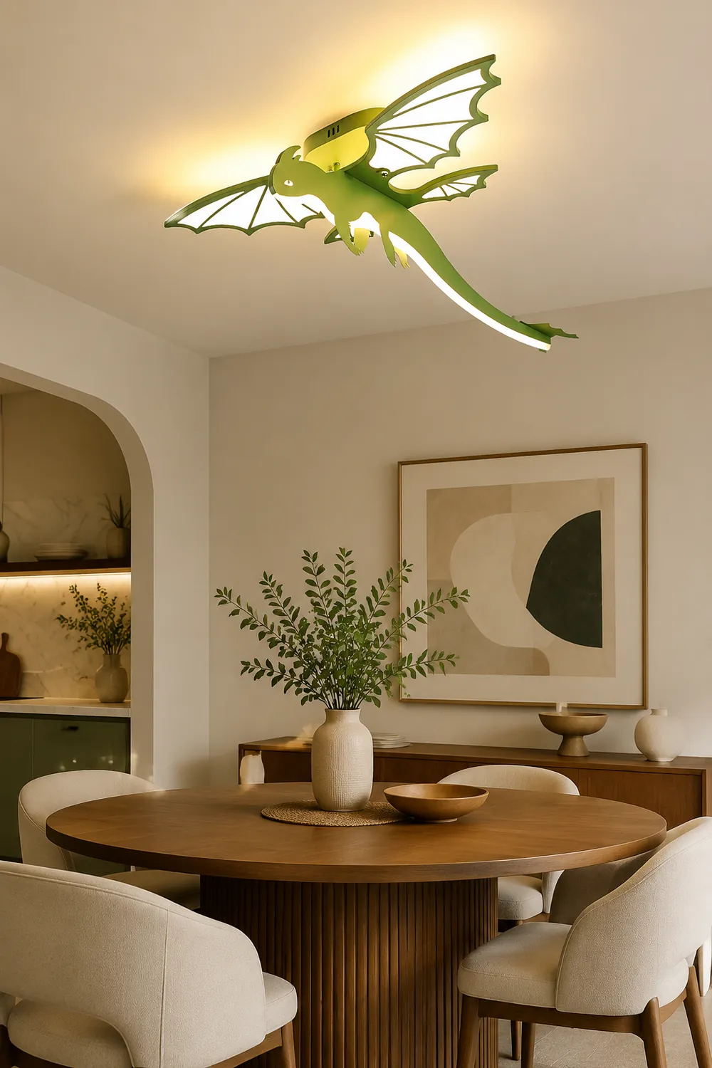 Green Dinosaur Ceiling Light - Lumpaz