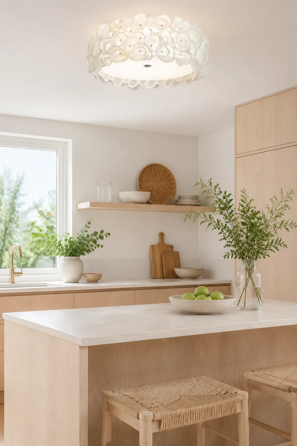 White Hydrangea Ceiling Lamp - Lumpaz