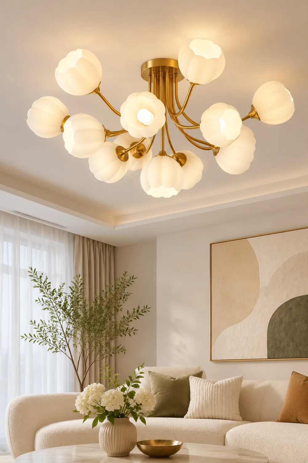 Pumpkin Brass Ceiling Lamp - Lumpaz