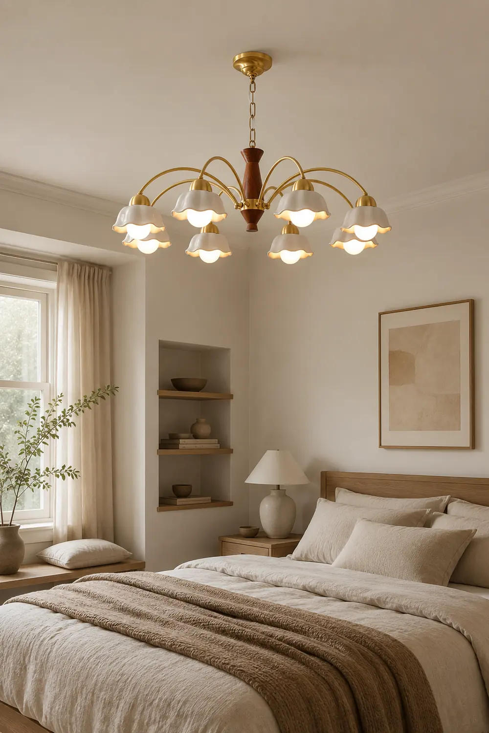 Swedish Modern Brass Chandelier - Lumpaz