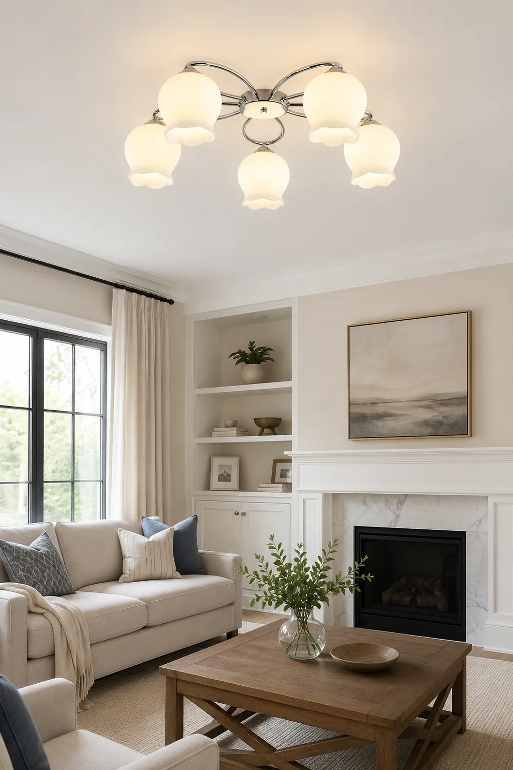 Floral Glass Ceiling Lamp - Lumpaz