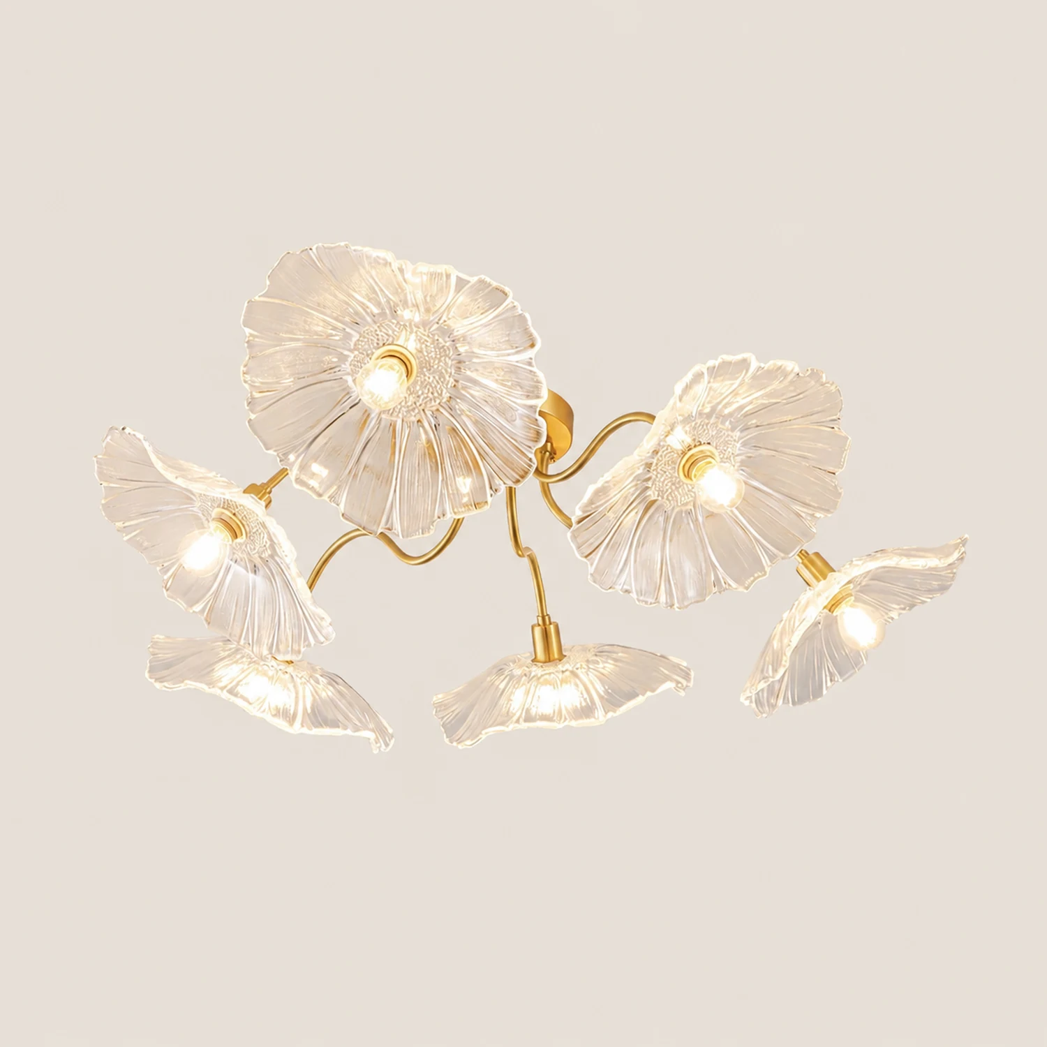 Lotus Leaf Glass Ceiling Lamp - Lumpaz